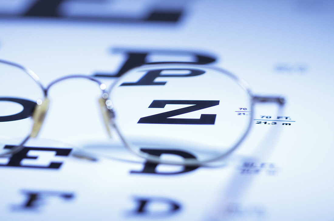 Myopic Spectacles on Snellen Eye Chart