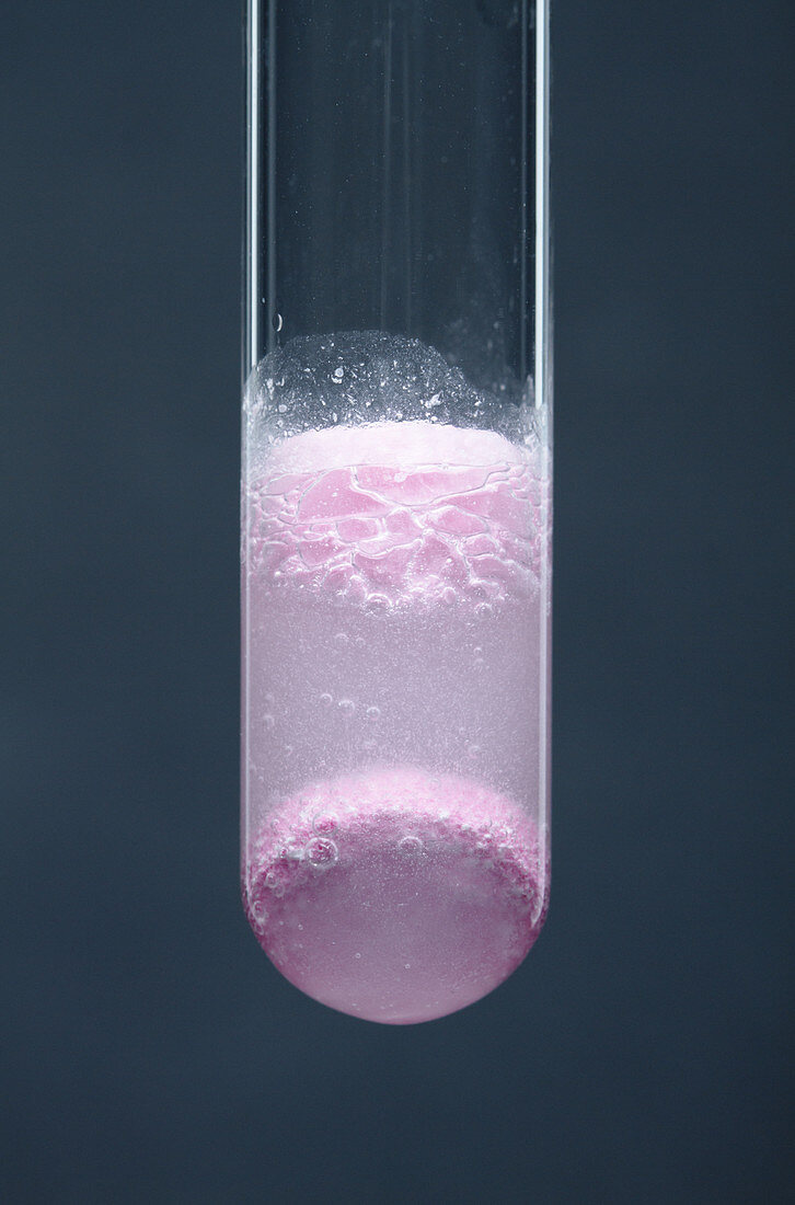 Antacid reacts with hydrochloric acid
