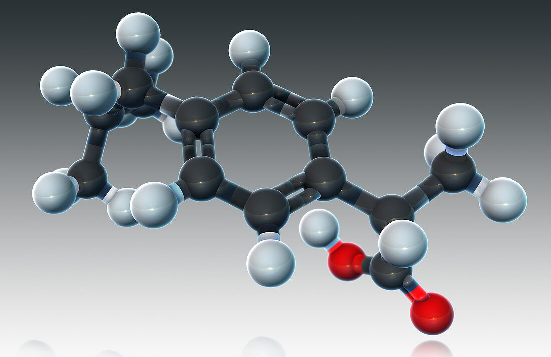 Ibuprofen,Molecular Model,illustration