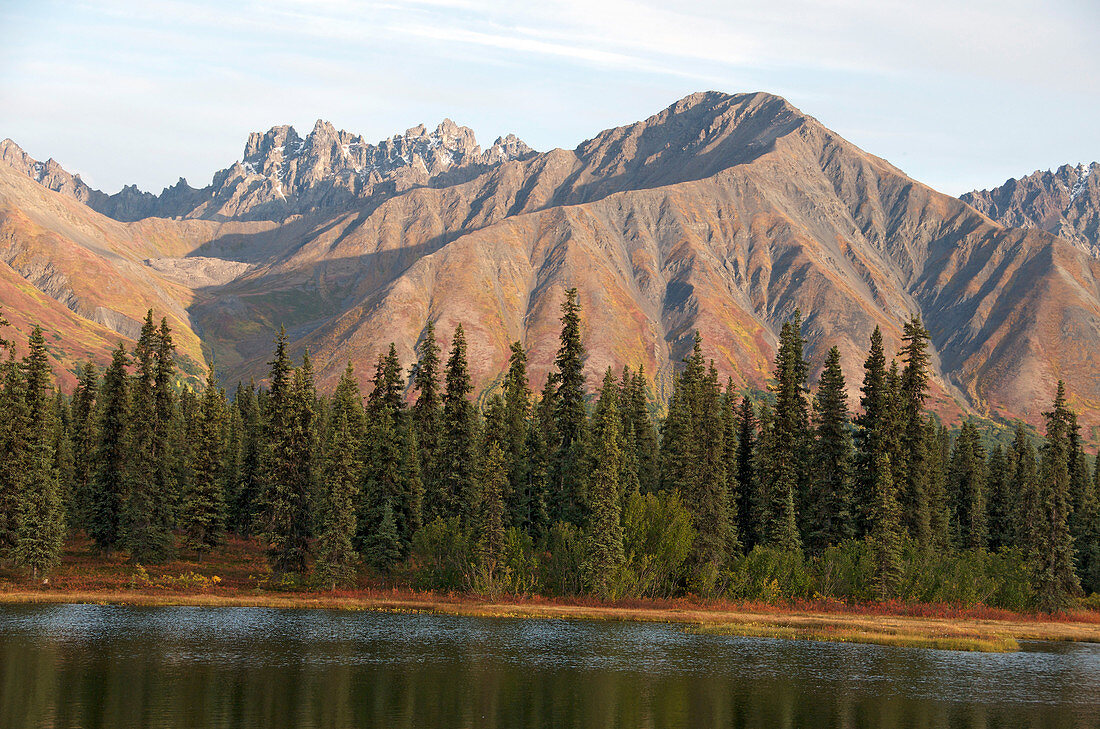 Alaska Range Mountains at Colorado Lake