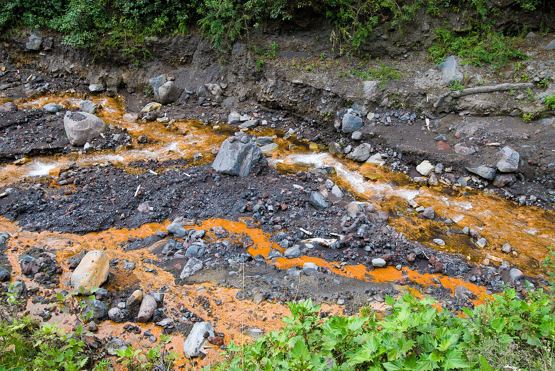 Volcanic Deposits in Stream,Ecuador