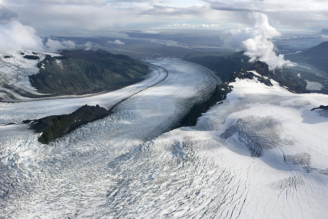 Aerial of the Vatnajokull Glacier