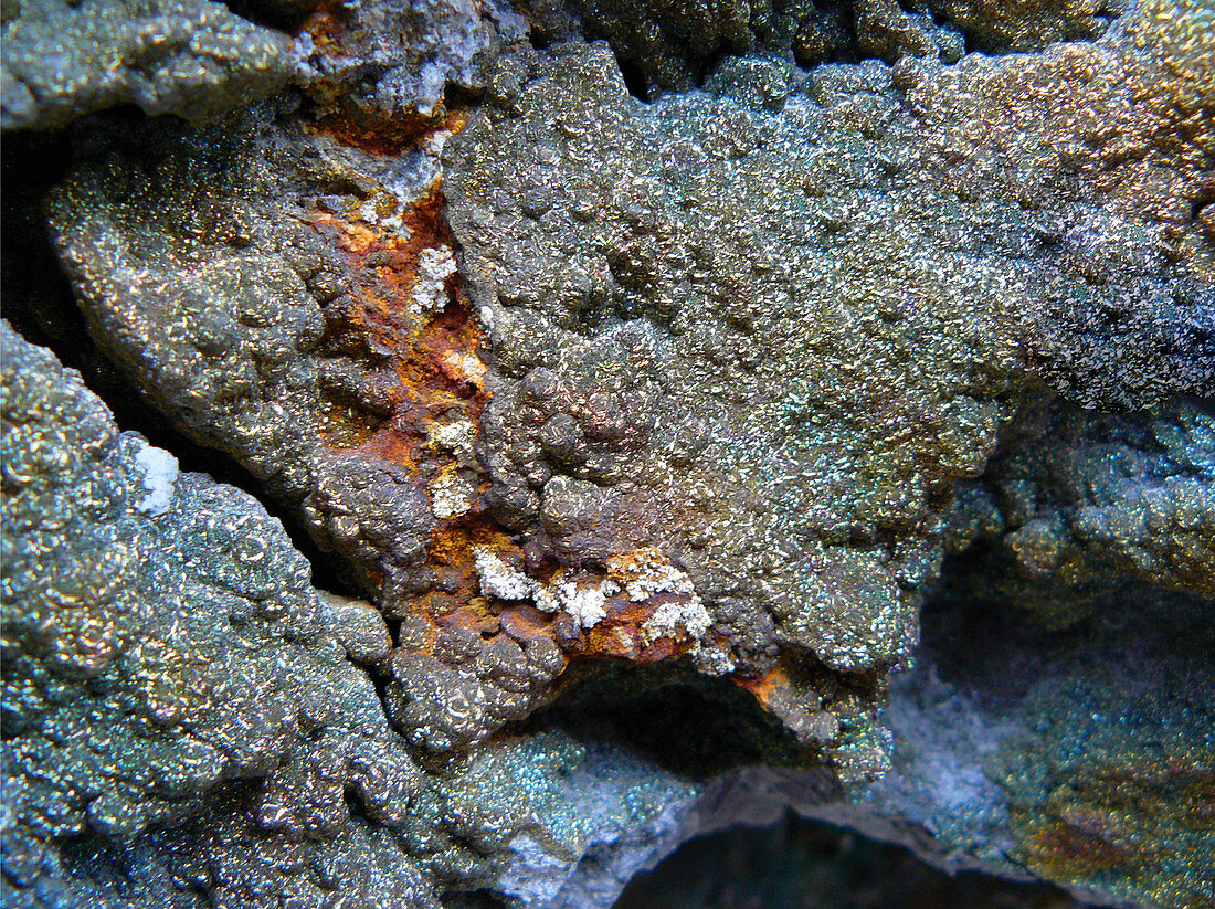 Iron Sulphides Precipitated on Rocks