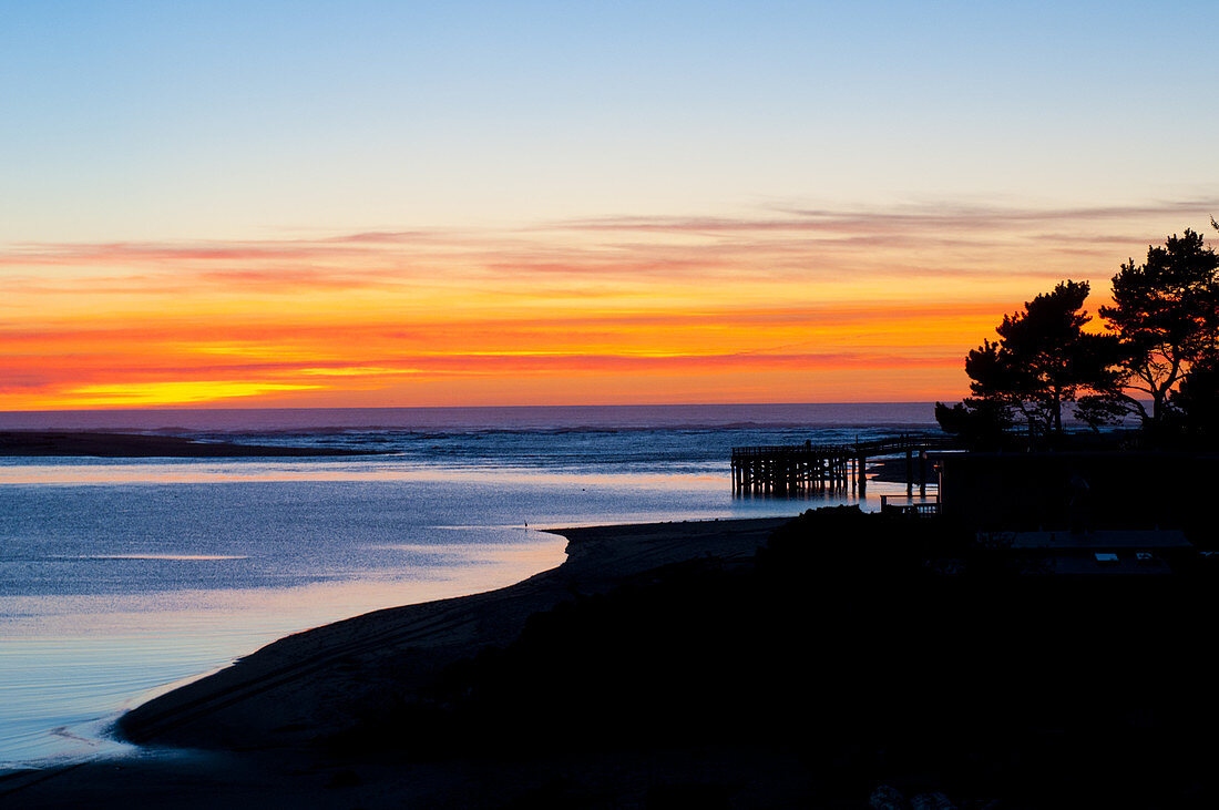 Sunset on Siletz Bay on the Oregon Coast