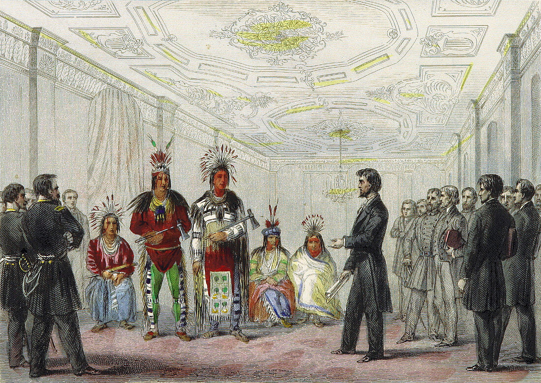 Lincoln and Native American chiefs,1863