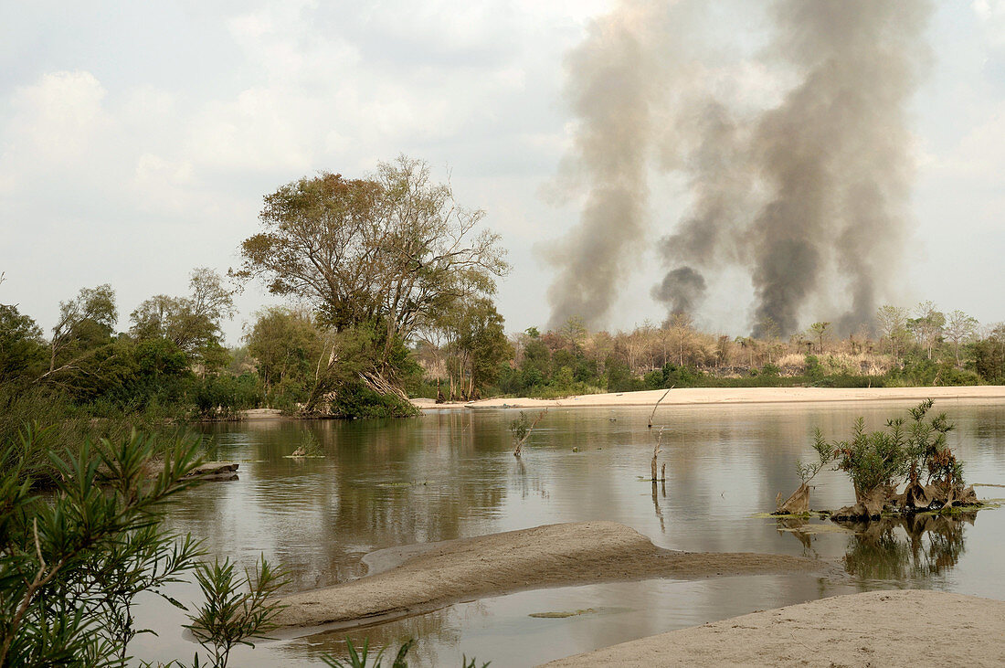 Fires along Mekong River