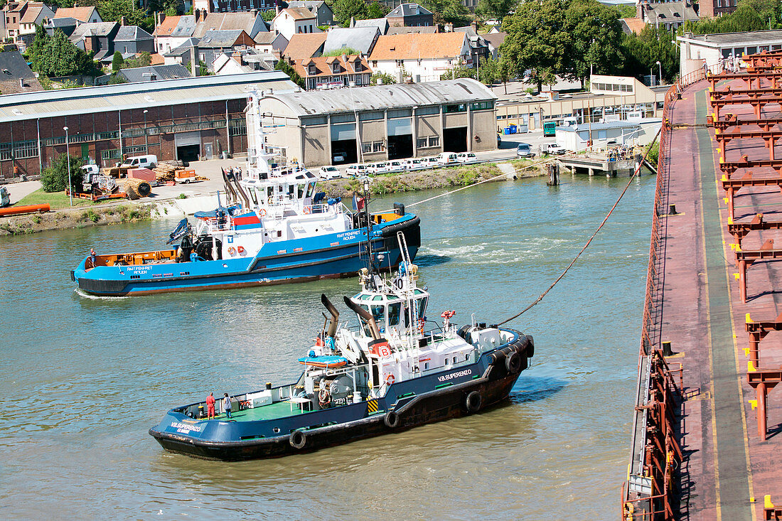 Cargo ship navigation,France