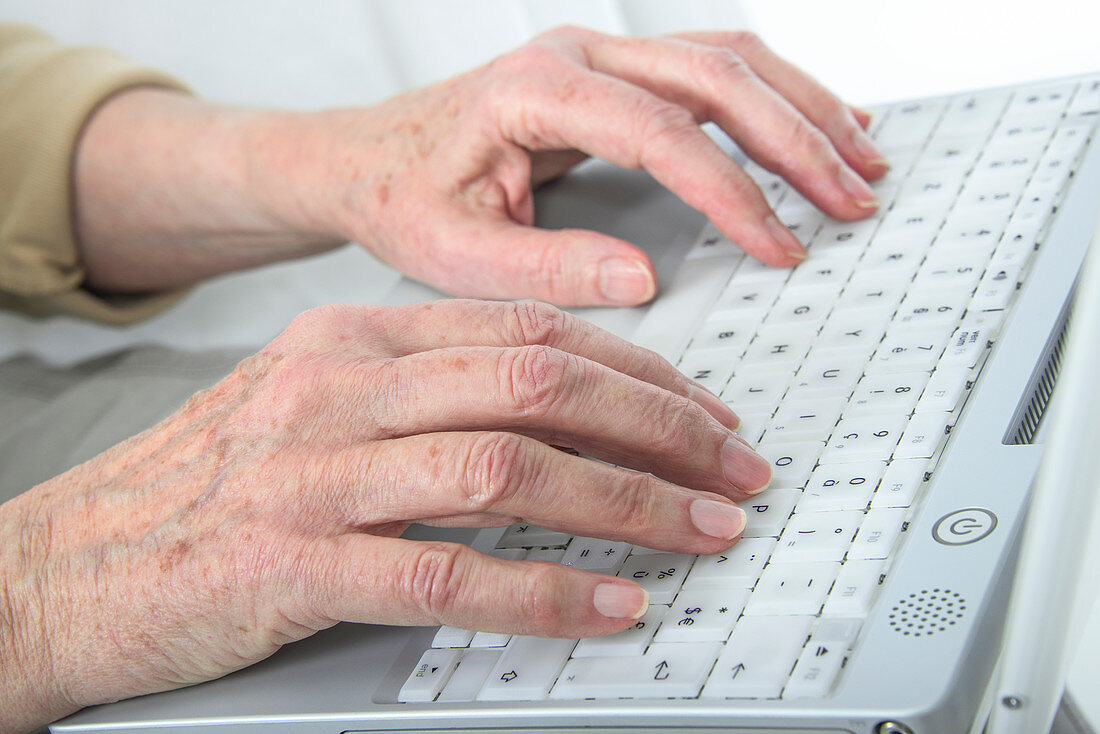 Older woman using computer