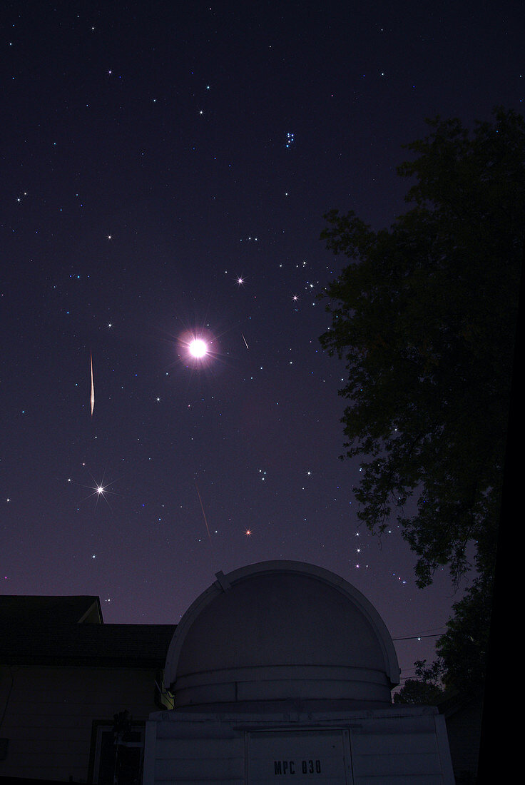 Perseid Meteors,Moon and Planets,2012