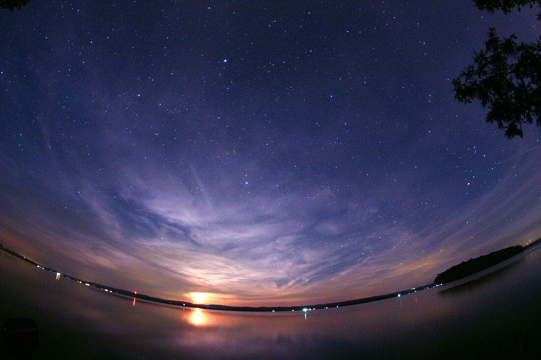 Moonrise over Rice Lake,Canada