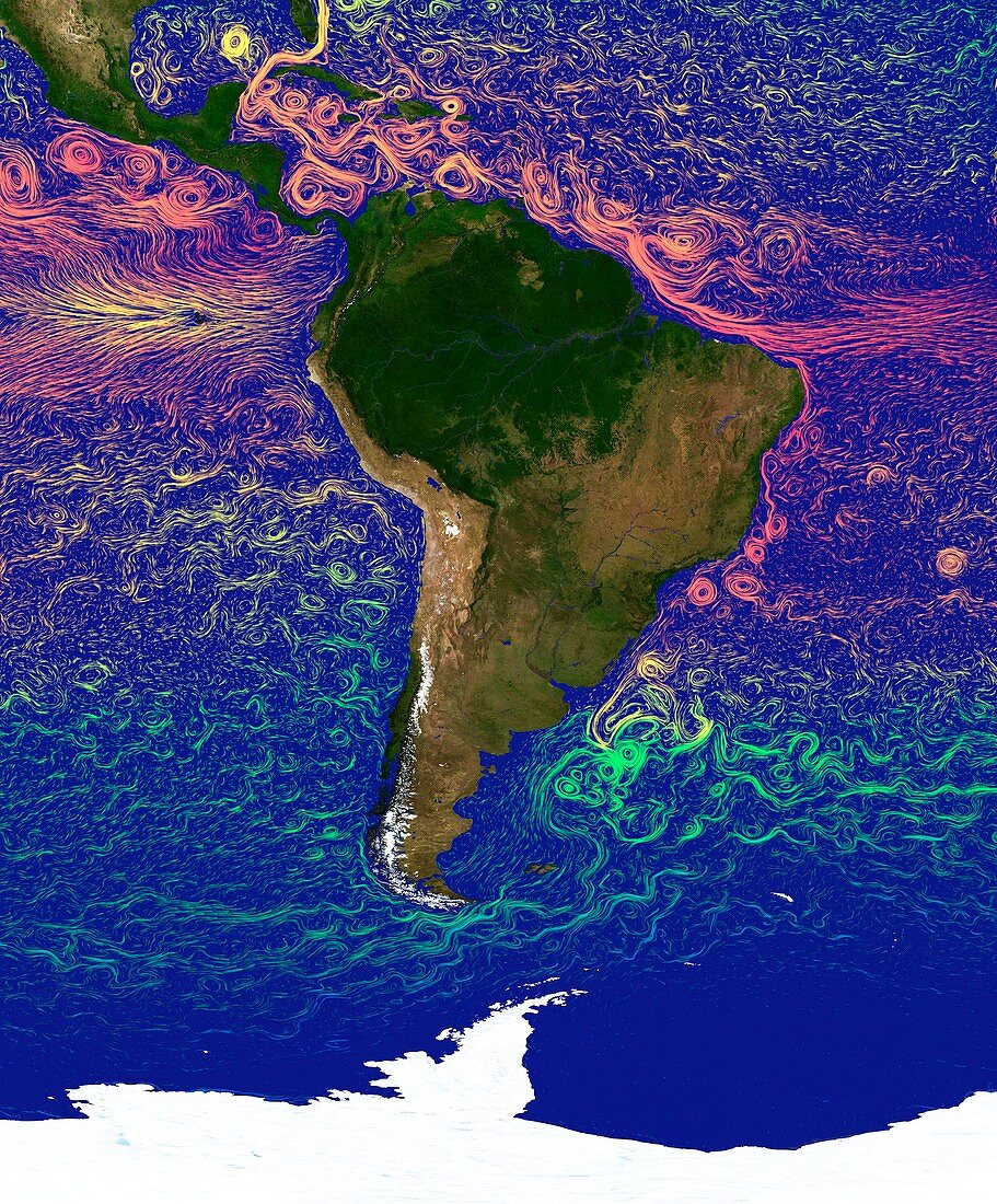 Ocean currents around South America