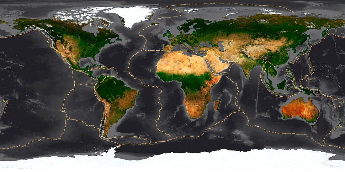 World tectonic plates,global map