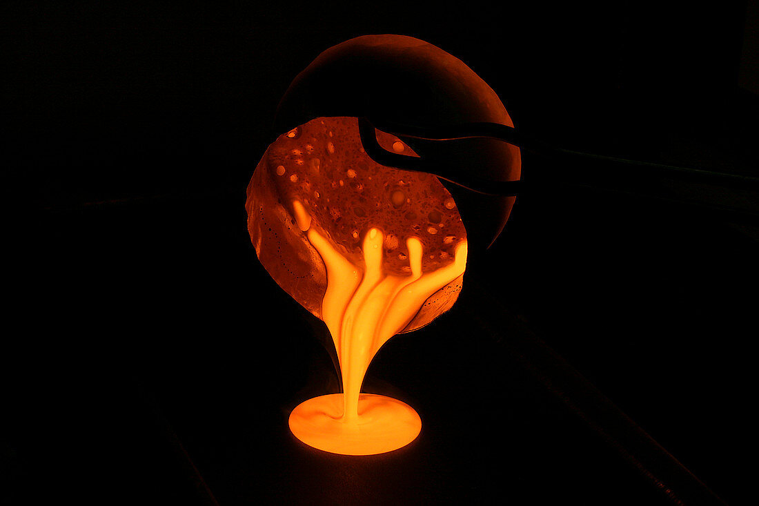 Nuclear waste as molten glass