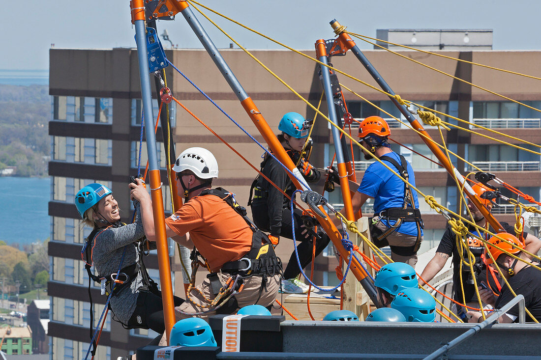 Charity abseiling event,USA