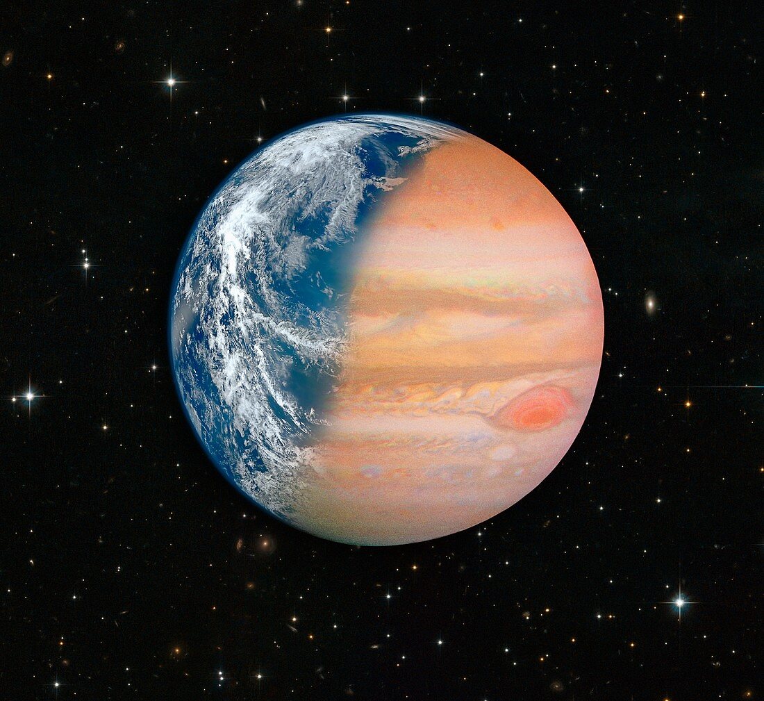 Composite Earth-Jupiter planet