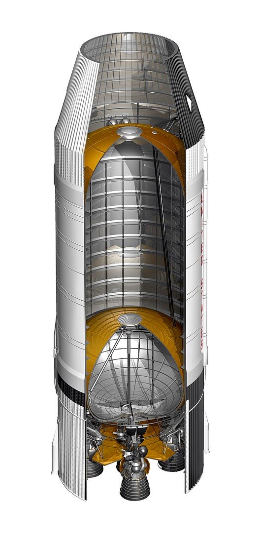 Saturn V rocket 2nd stage,illustration