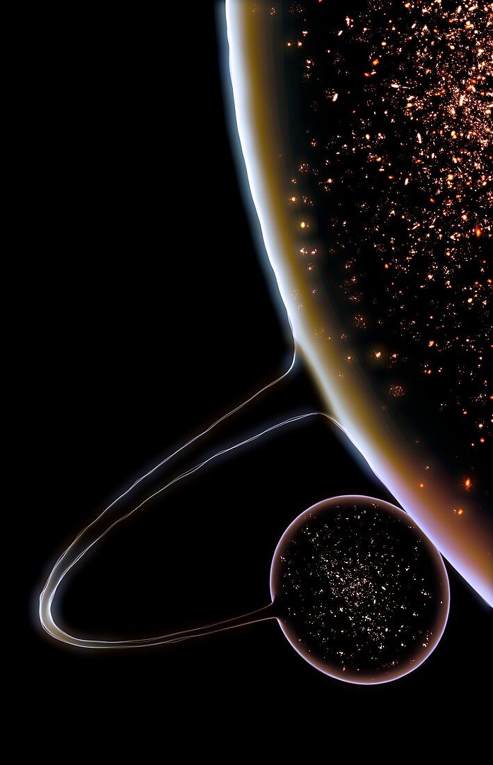 Bubble universe wormhole,illustration