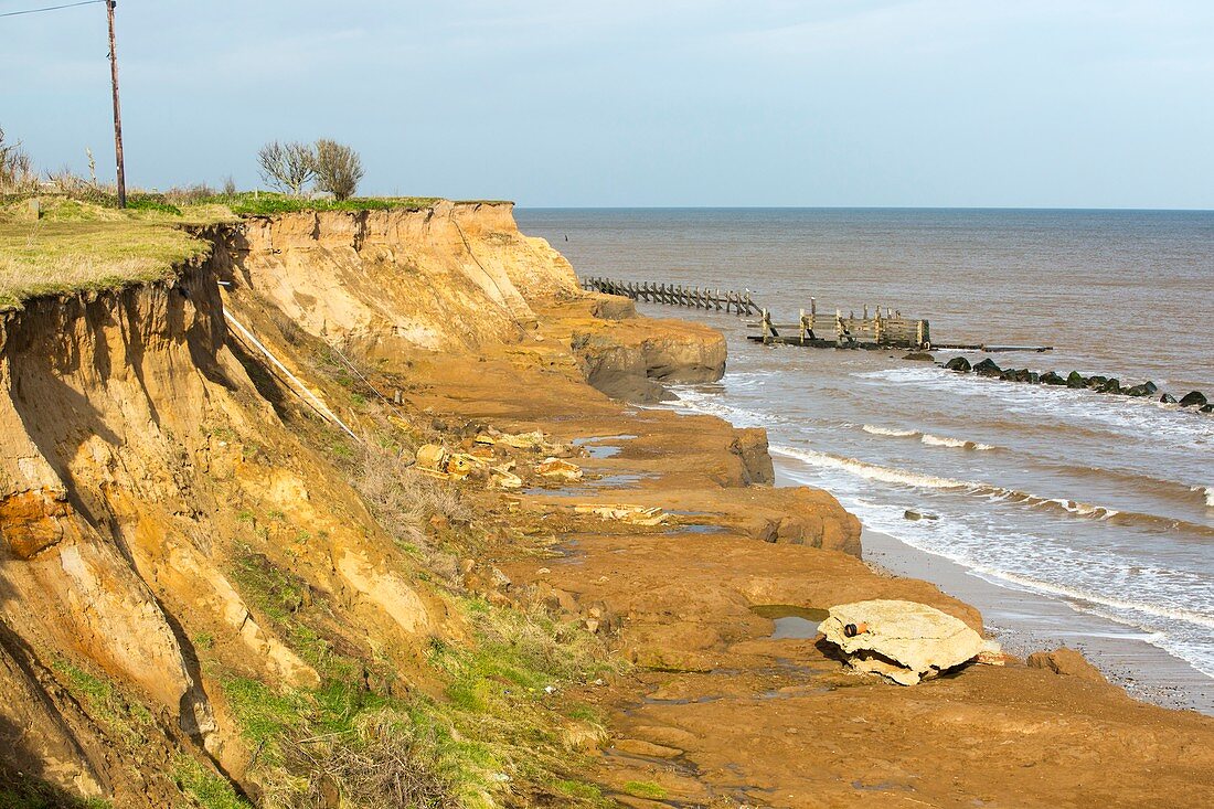 Coastal erosion,Happisburgh,Norfolk,UK