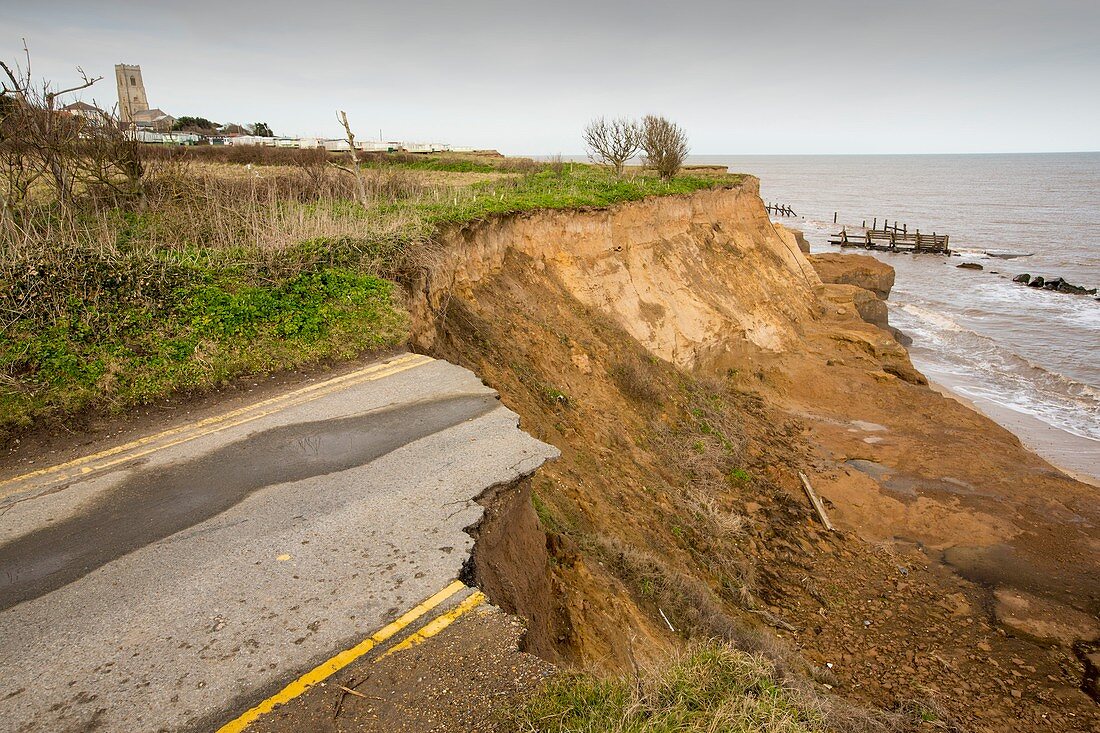 Eroded coastal road