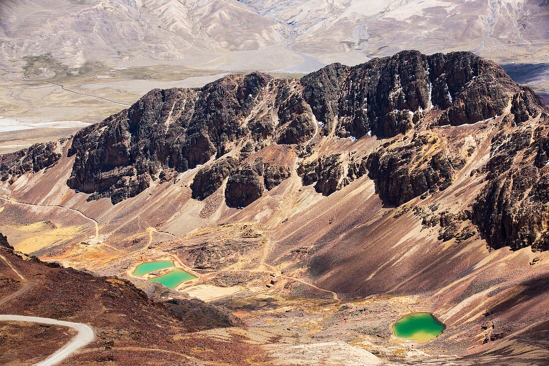 Colourful lakes,Bolivian Andes