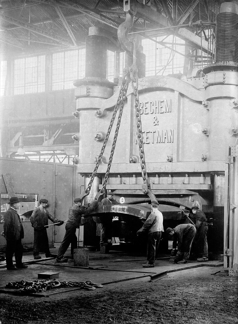 Industrial metal-bending press,1910s