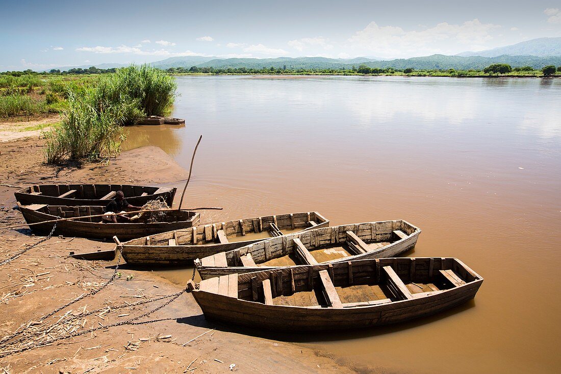 Boats on the Shire River,Malawi