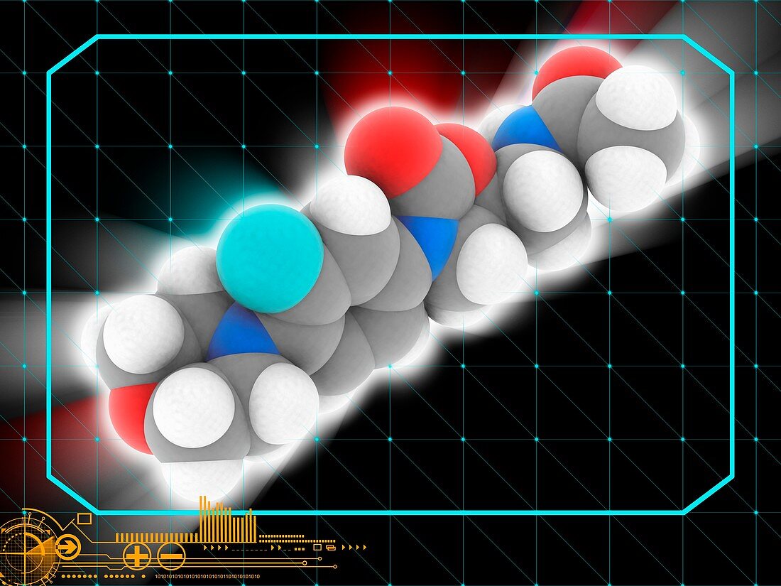 Linezolid drug molecule