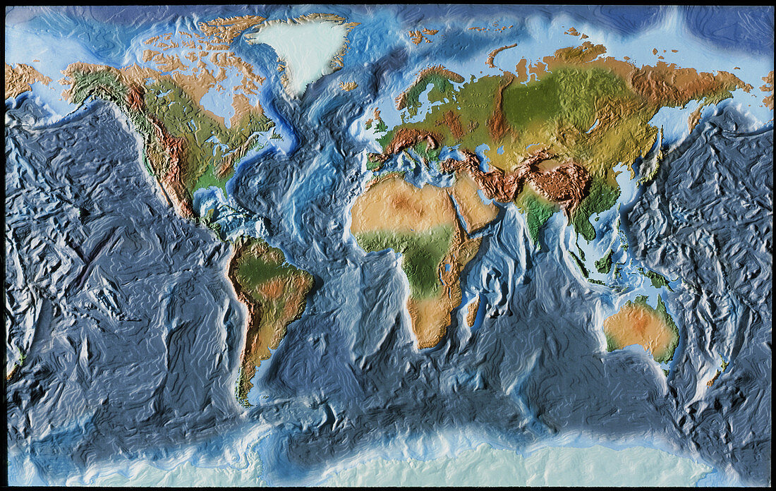 Topographical map of the earth