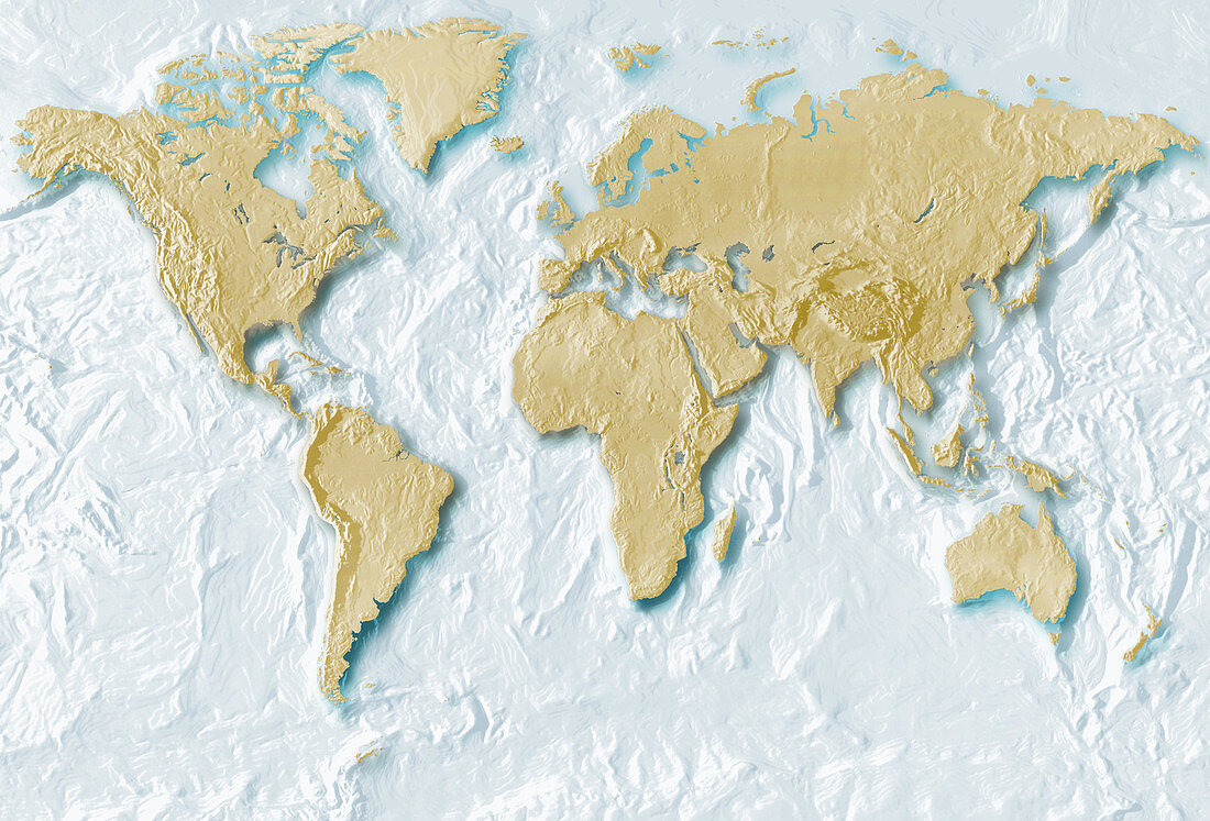 Map of the world in relief