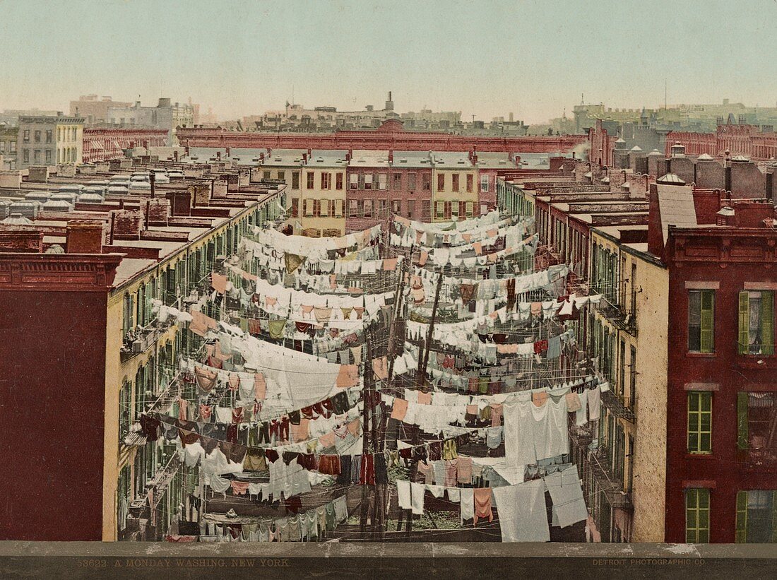 Washing day in New York,1900s