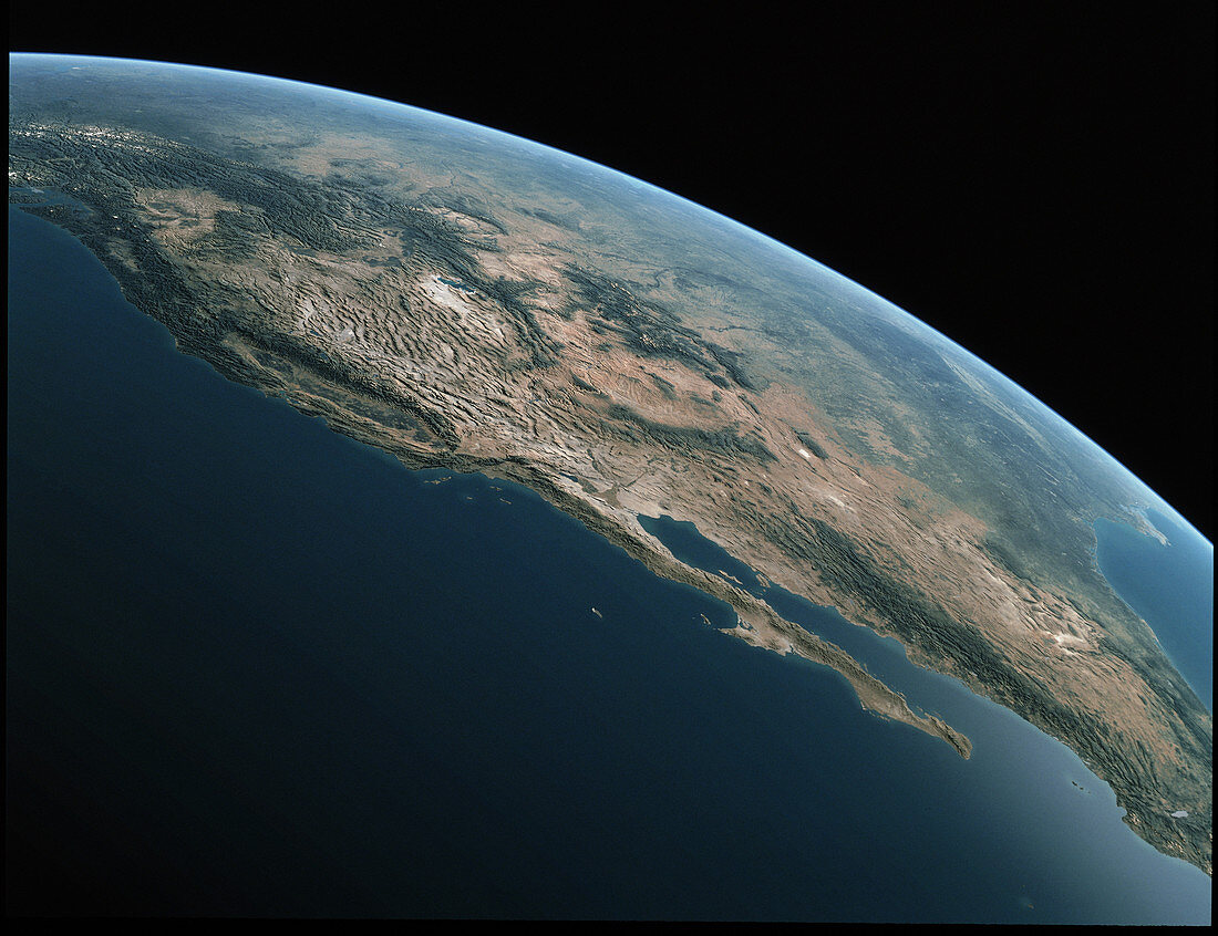 Satellite image of North America