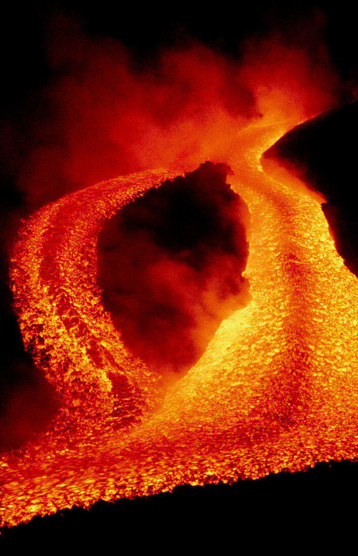 Rivers of molten lava