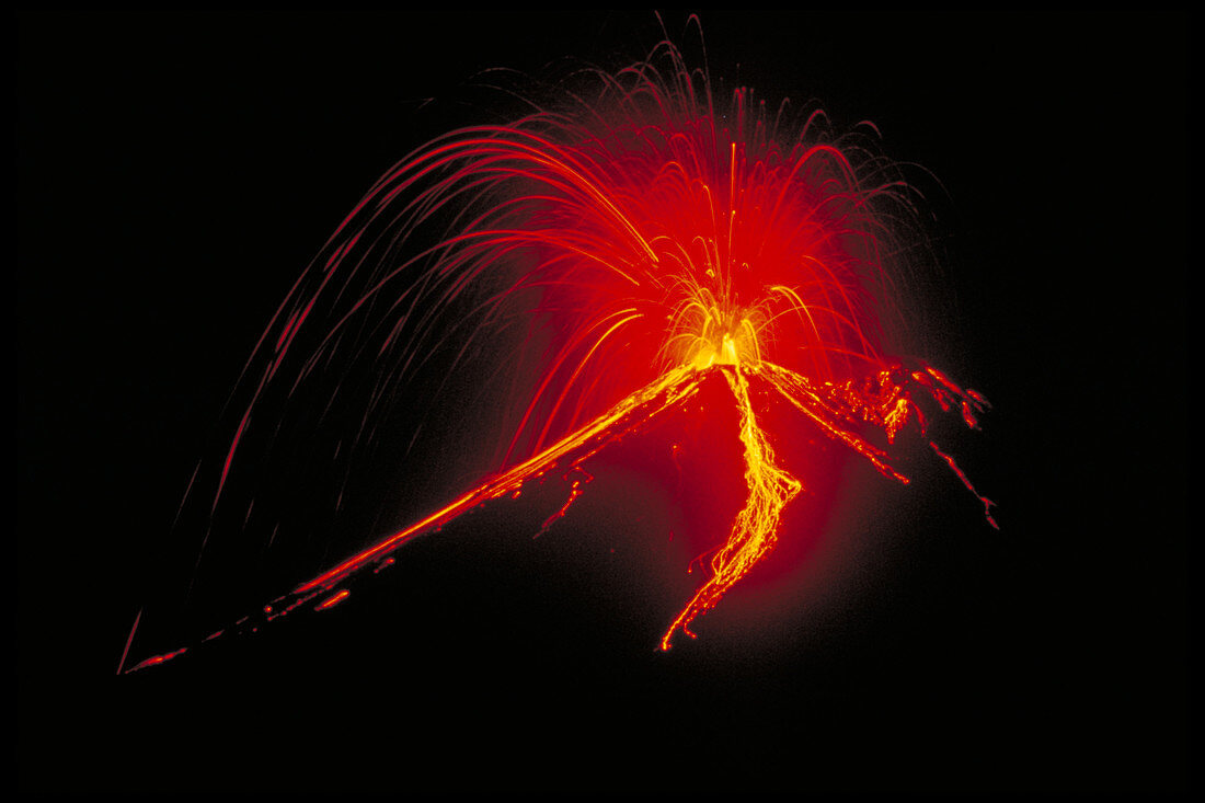 Arenal volcano erupting