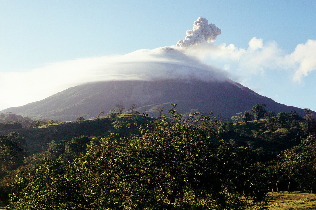 Arenal volcano erupting