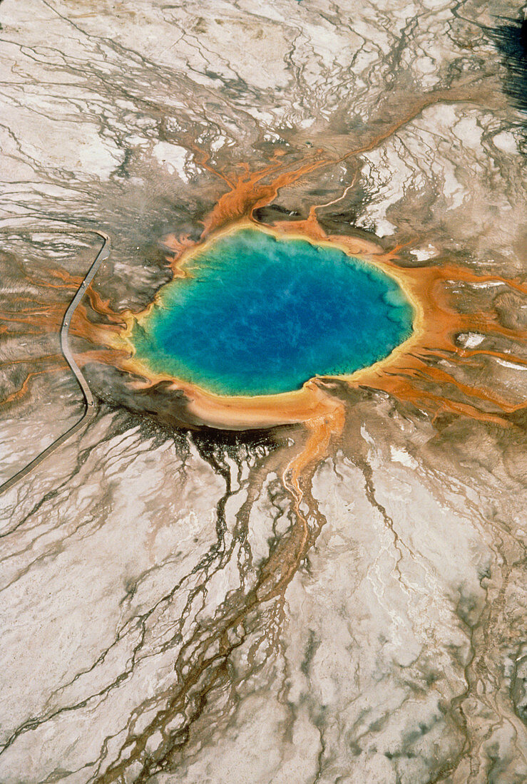 Aerial photo of Grand Prismatic Pool,Yellowstone