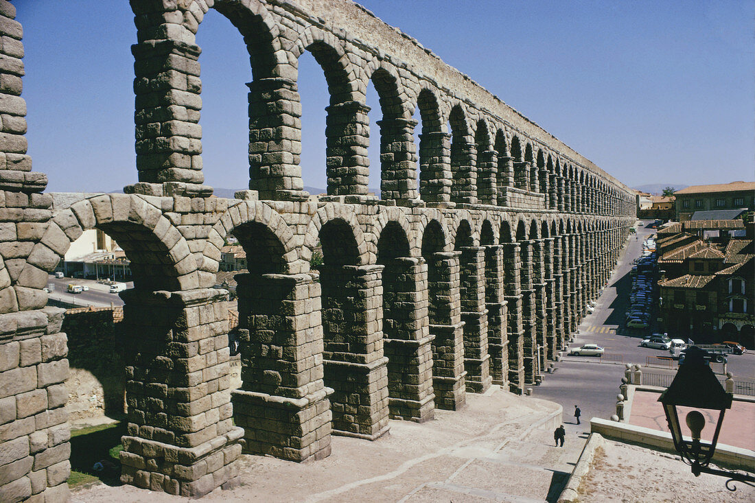 Roman aqueduct in Segovia,Spain