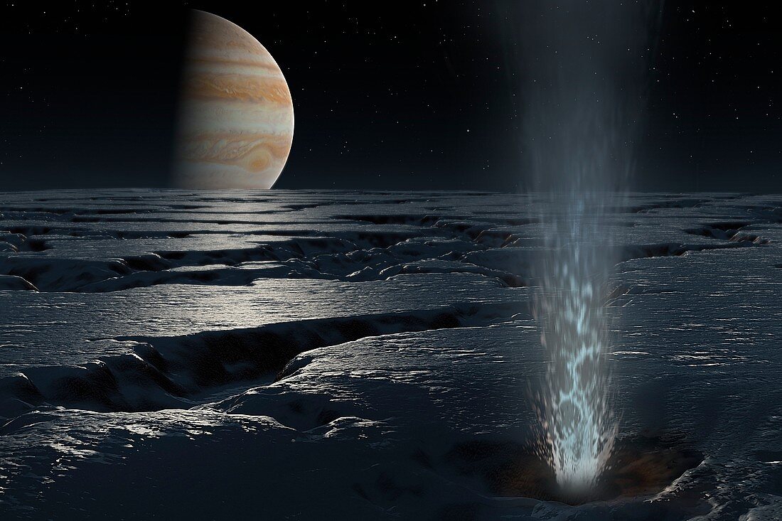 Artwork of Jupiter seen from Europa