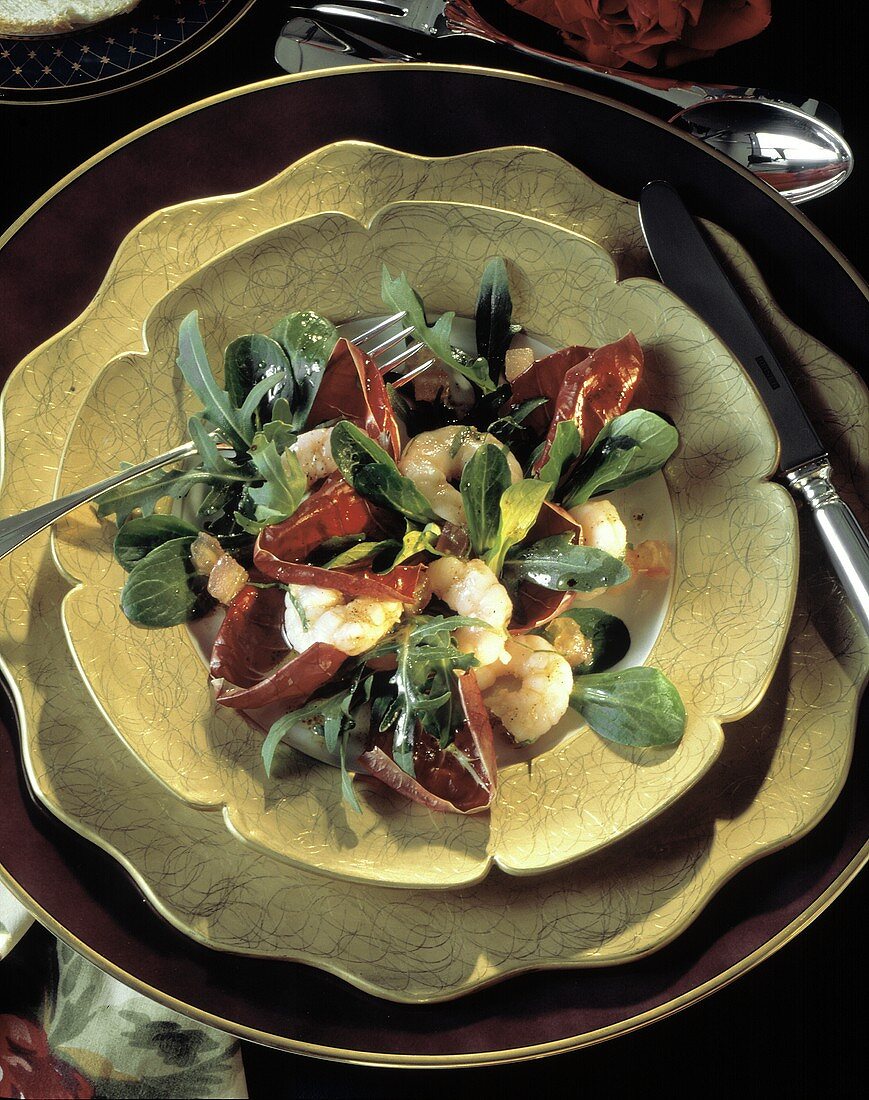 Mixed Greens Salad with Shrimp