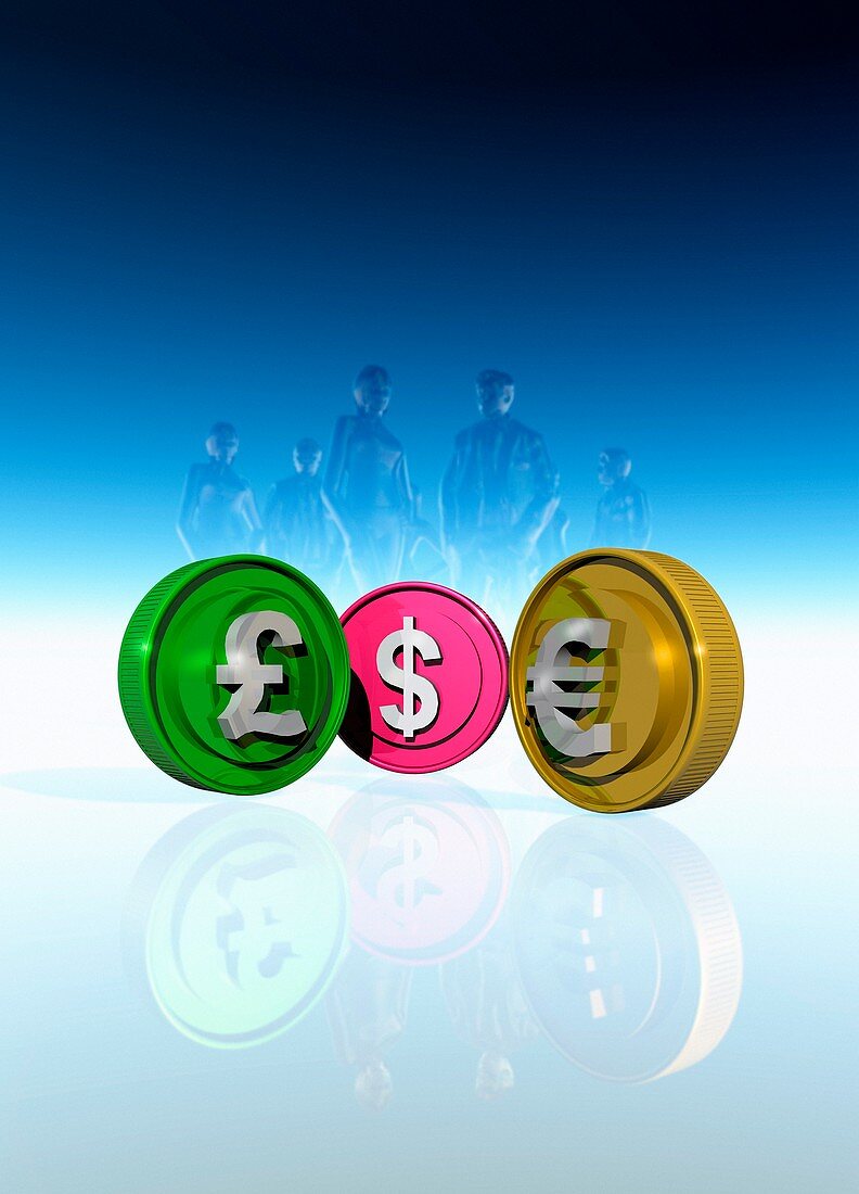Currency symbols,illustration