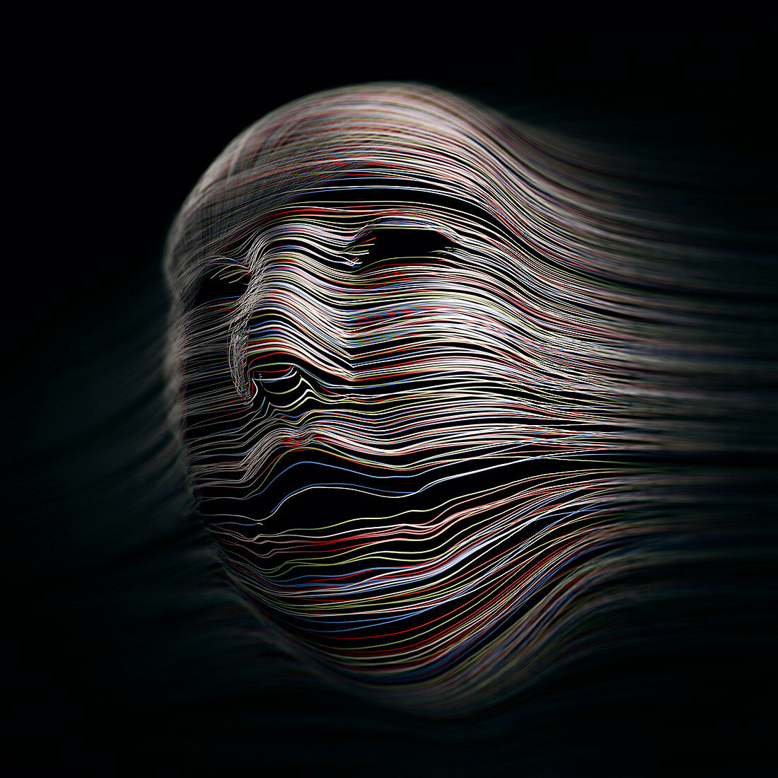Distorted head,illustration