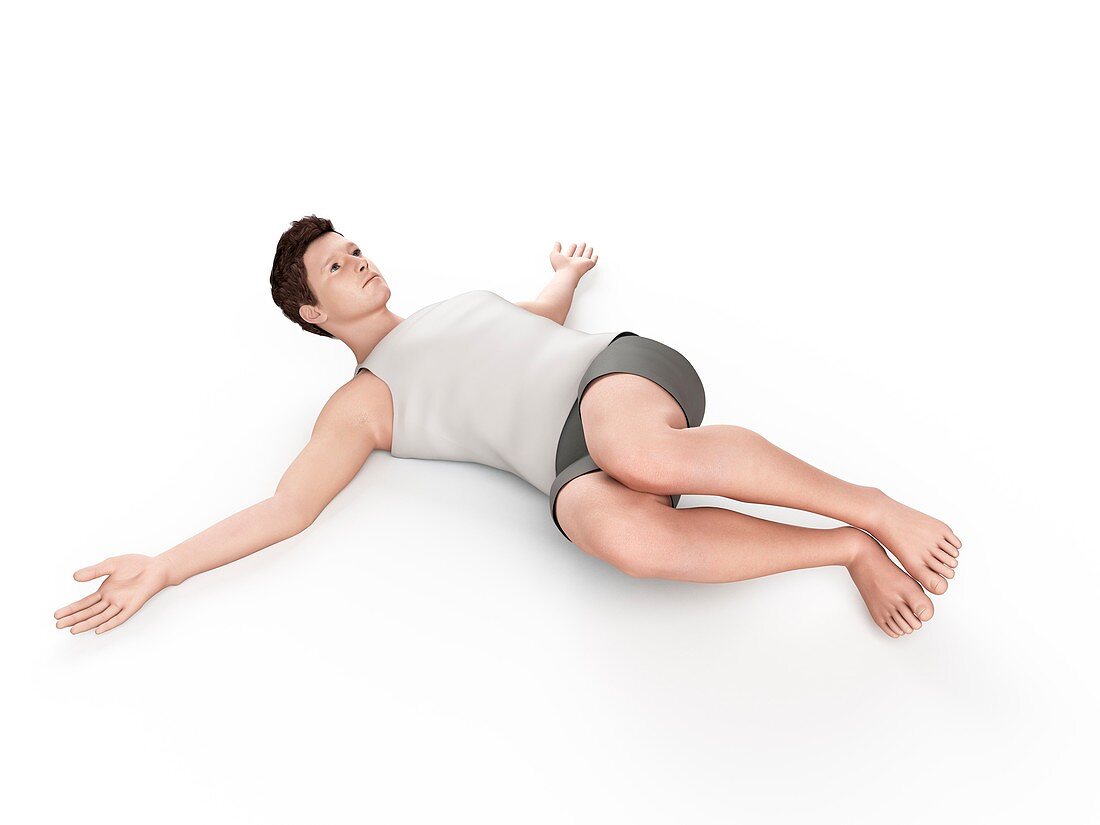 Person stretching on floor