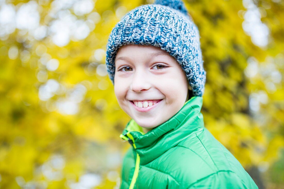 Close-up of boy smiling