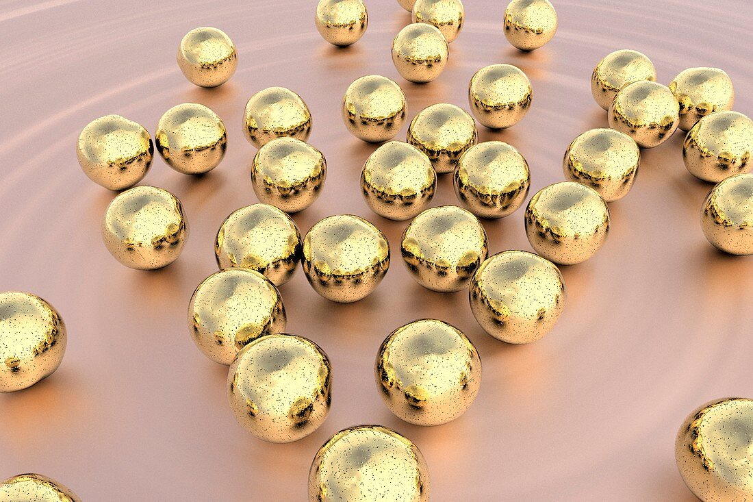 Gold nanoparticles,illustration