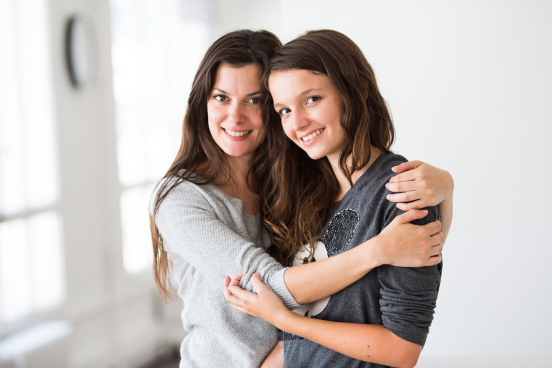 Teenage girl and her mother