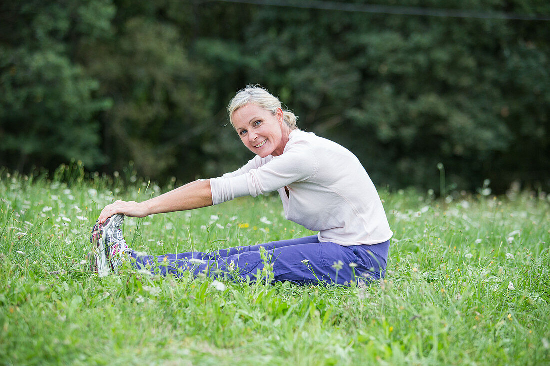 Woman stretching