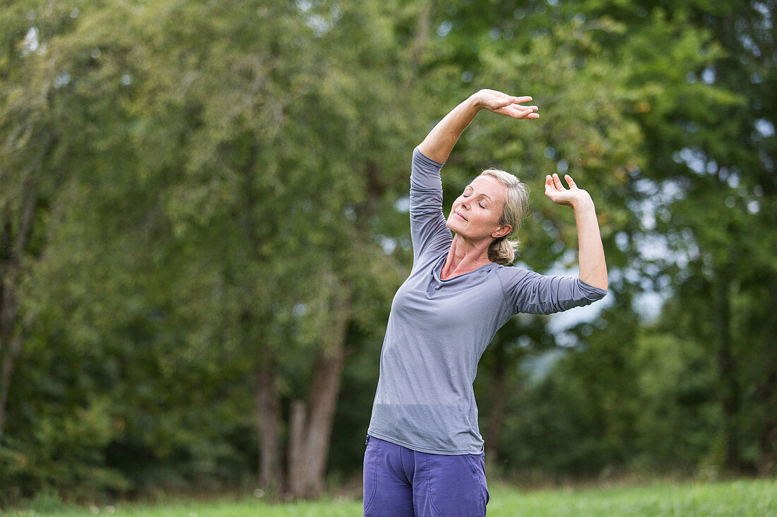 Woman practising Tai chi