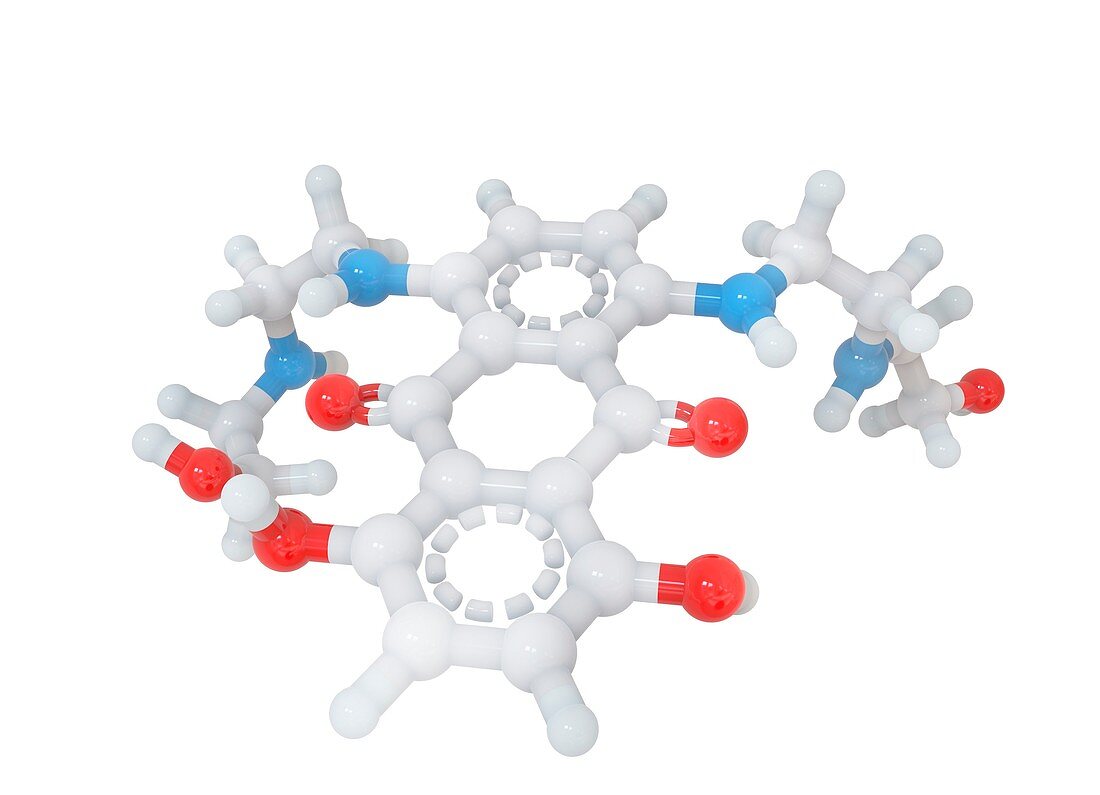 Mitoxantrone molecule, illustration