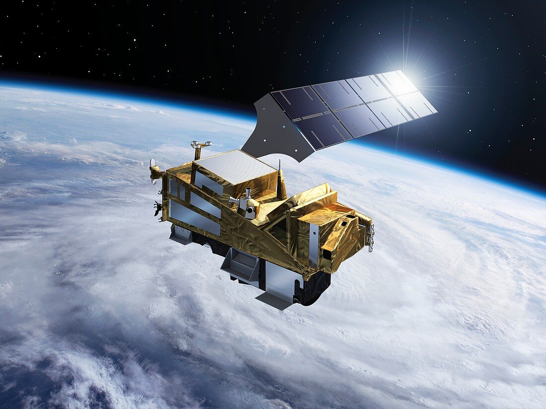 Sentinel-5 satellite in orbit, illustration