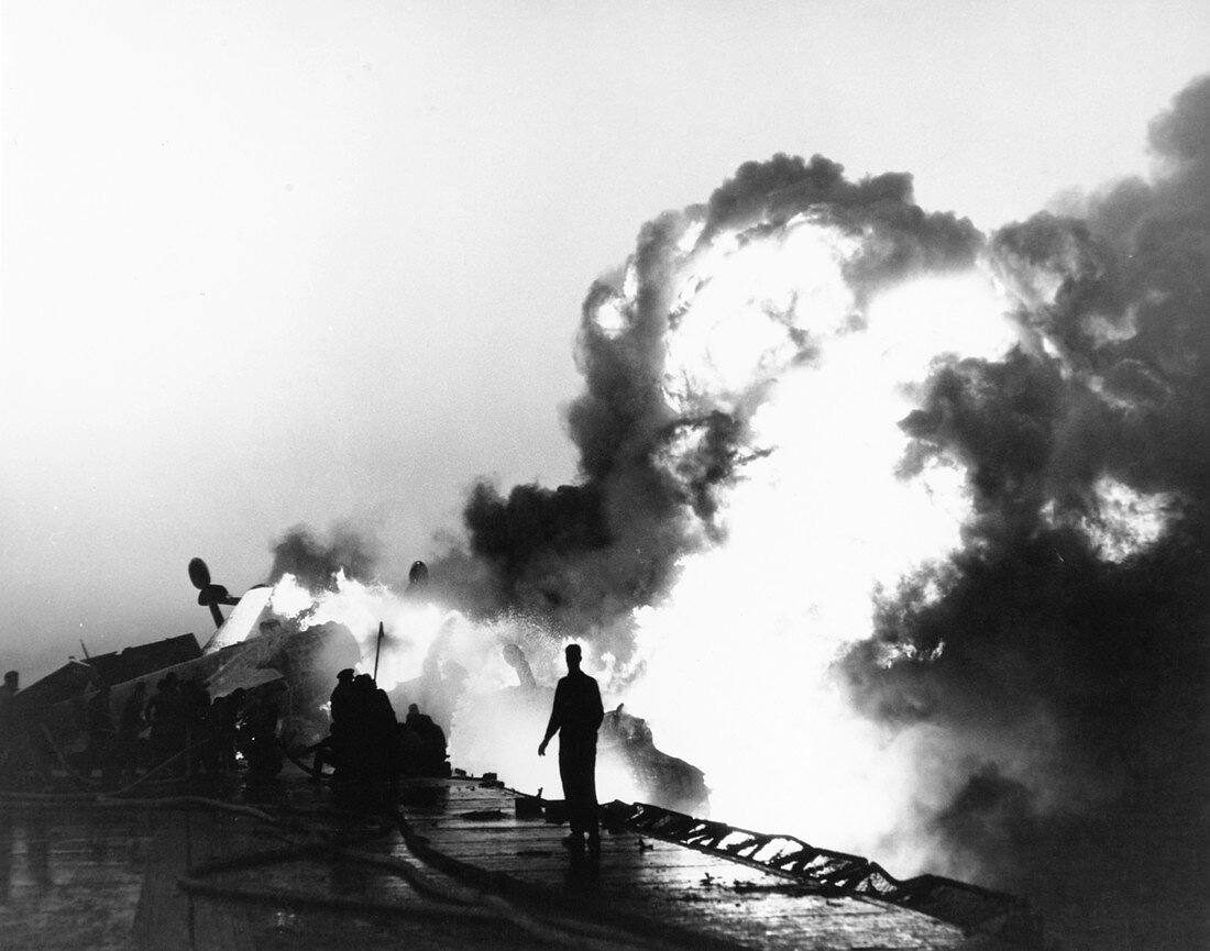Shipboard fire in the Korean War