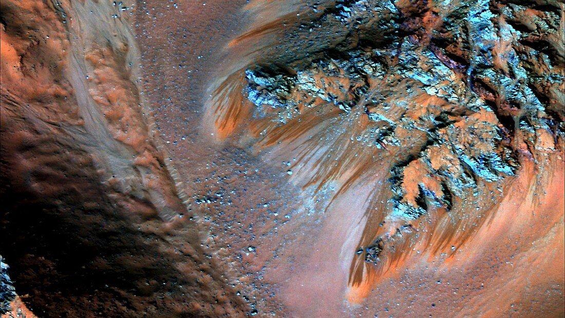 Seasonal water on Mars, MRO image